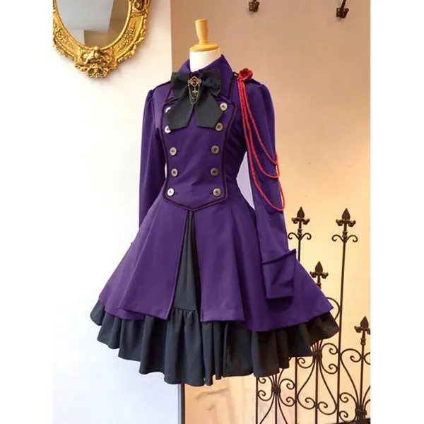 ikearlax Wish Hot Medieval Renaissance Vintage Bow Long Sleeve Ruffled Cosplay Dress Mi1624