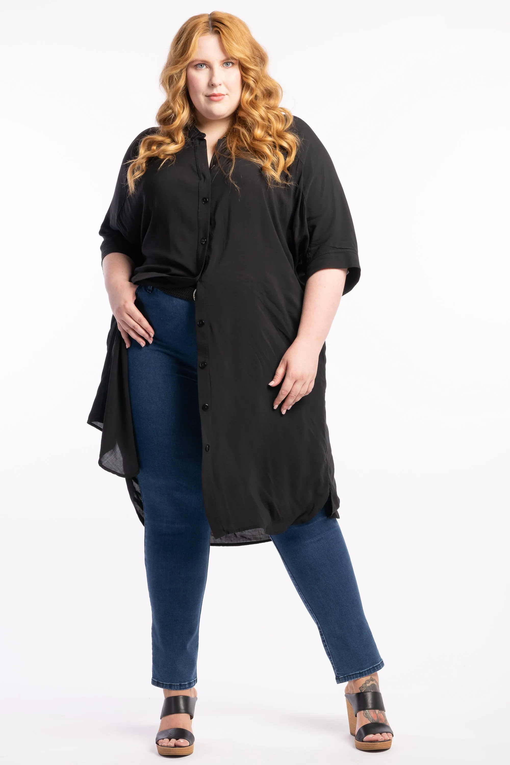 I'm So Excited Oversized Dress - Black