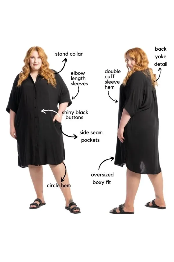 I'm So Excited Oversized Dress - Black