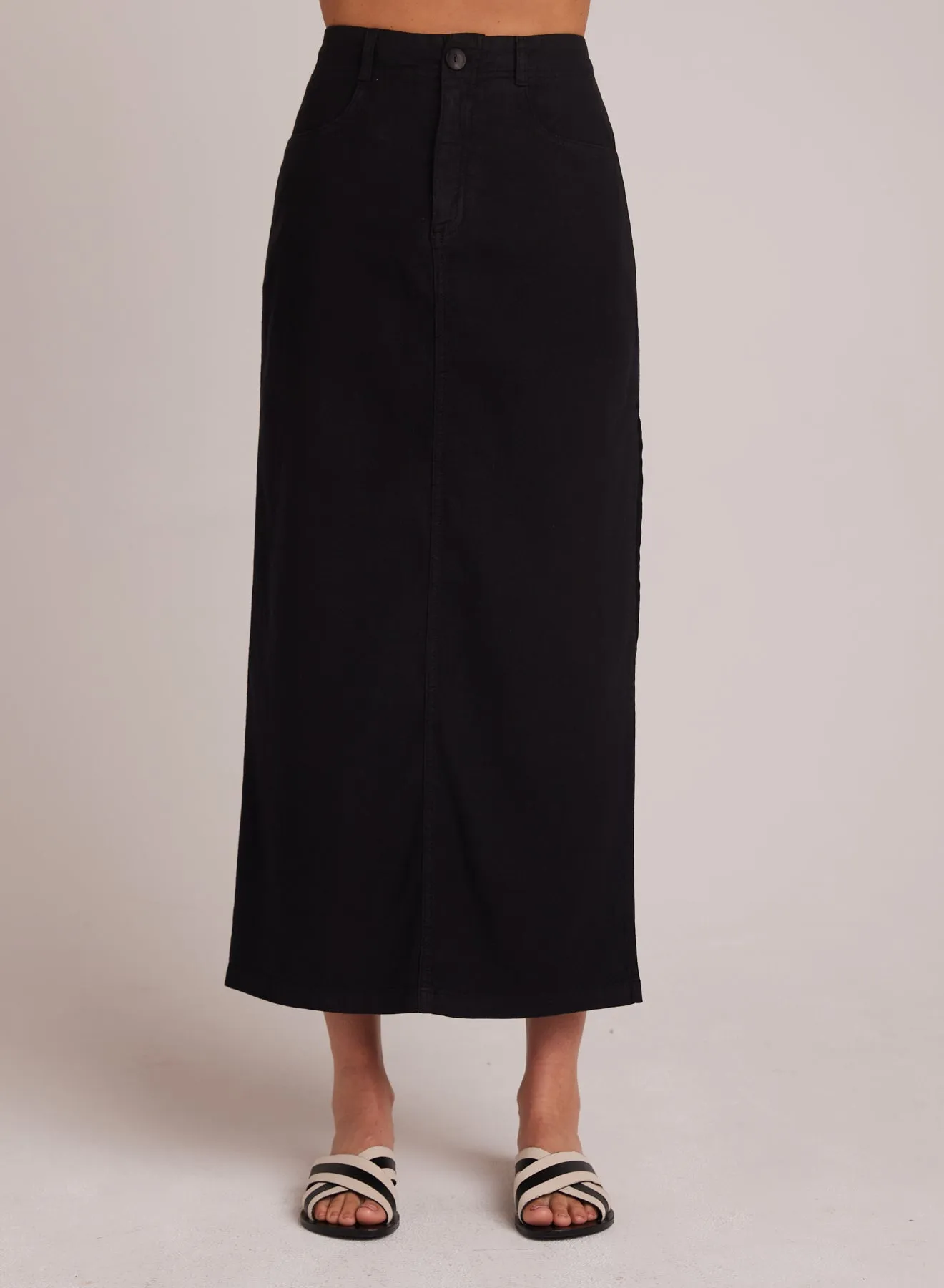 Indigo Side Slit Skirt - Black