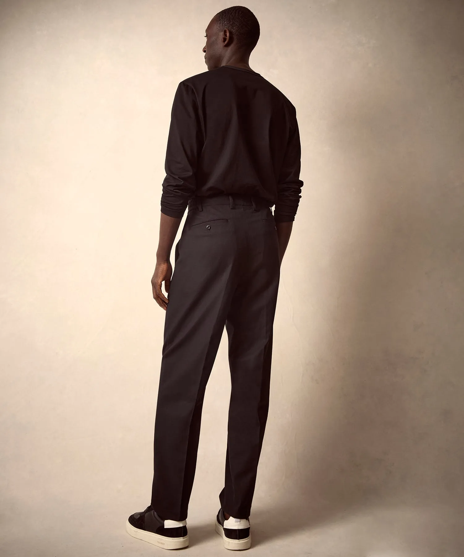 Italian Cotton Gramercy Trouser in Black