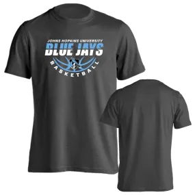 Johns Hopkins University Blue Jays Basketball Laces Logo Short Sleeve T-shirt