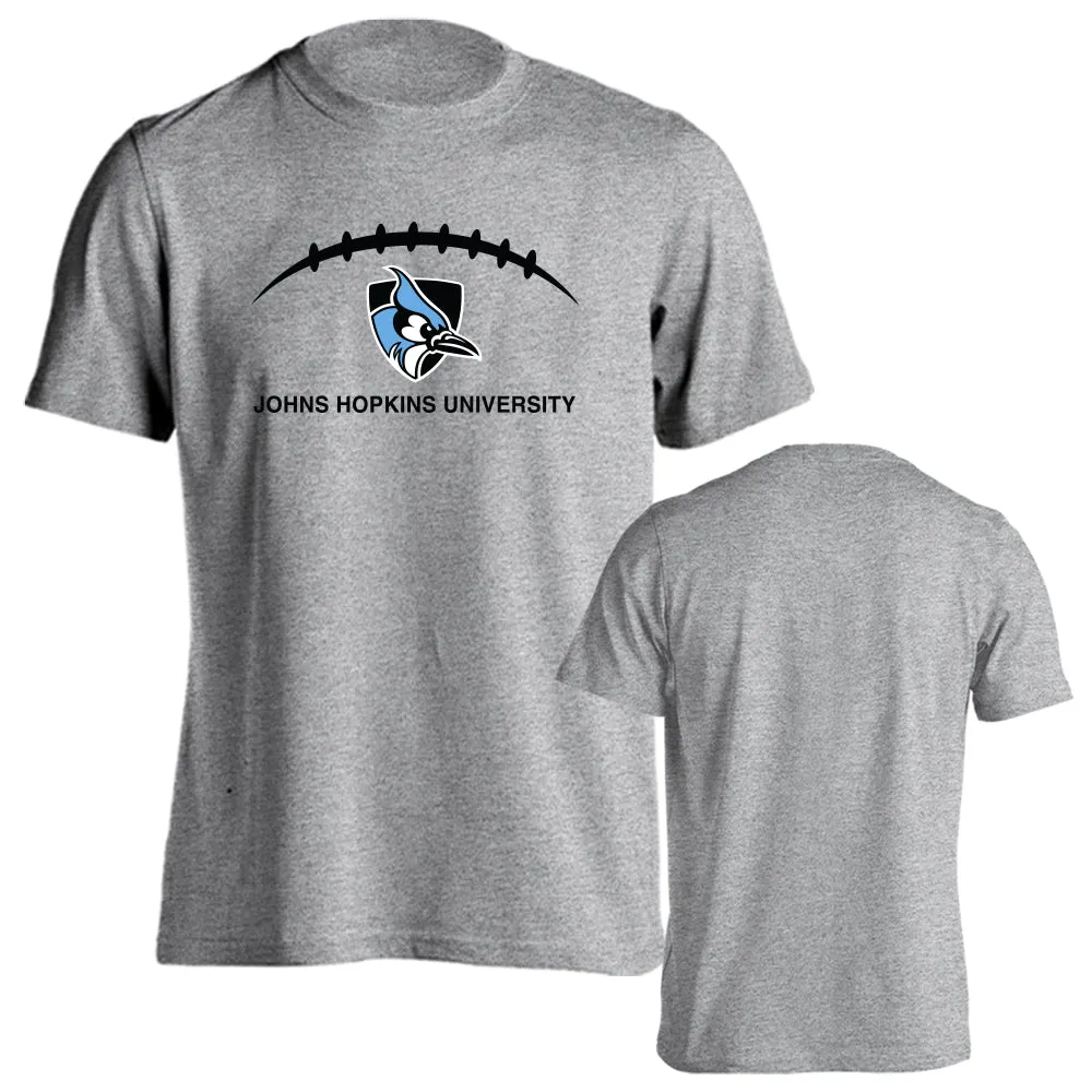 Johns Hopkins University Blue Jays Football Laces Out Logo Short Sleeve T-Shirt