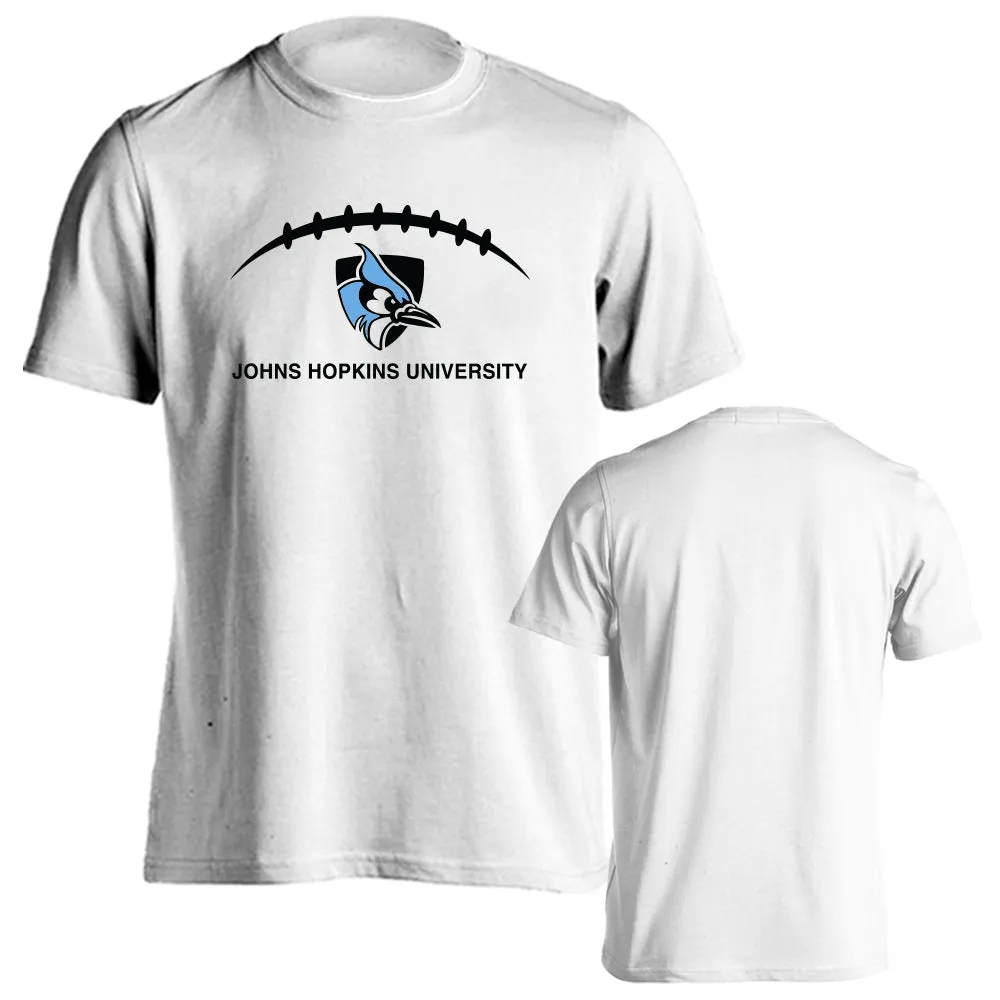 Johns Hopkins University Blue Jays Football Laces Out Logo Short Sleeve T-Shirt