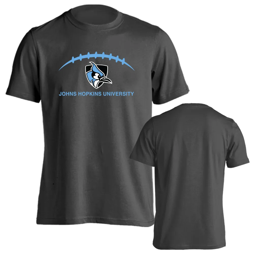 Johns Hopkins University Blue Jays Football Laces Out Logo Short Sleeve T-Shirt