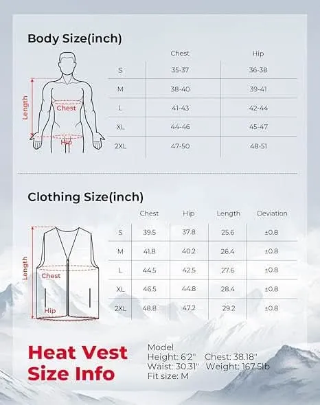 KEMIMOTO Lightweight Heated Vest for Men with Battery Pack Included