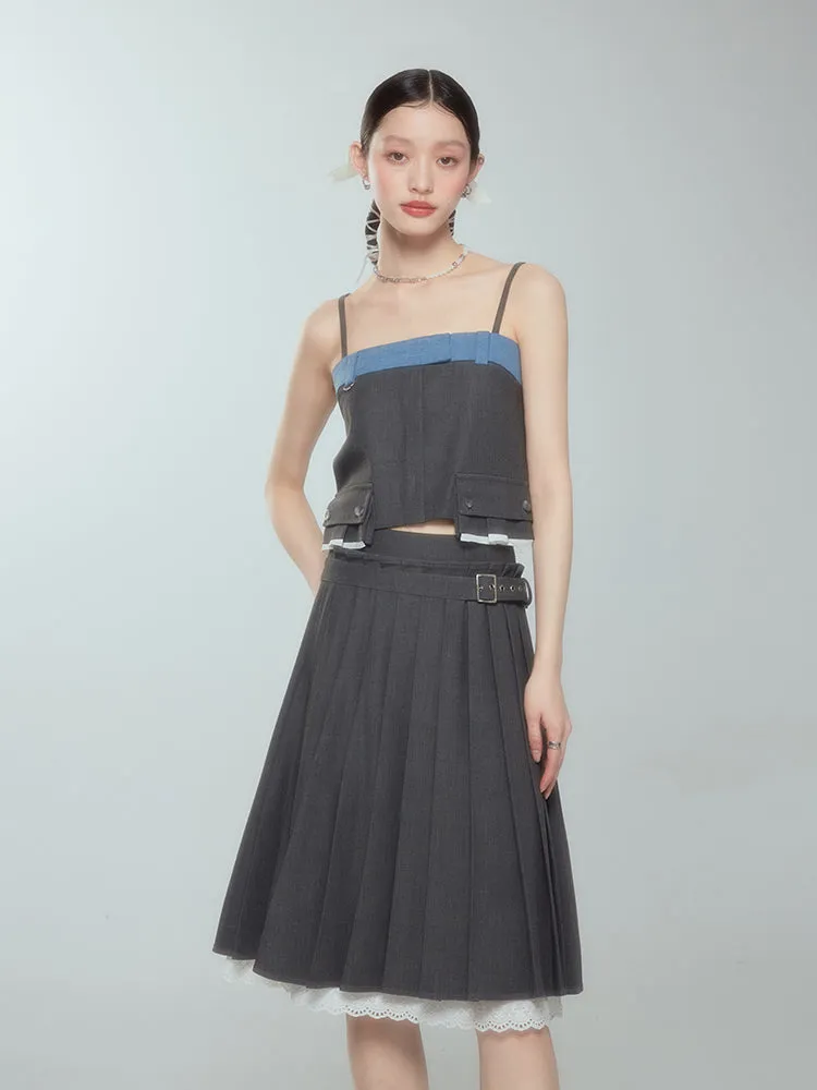 Lace Layered Flare Feminine Skirt