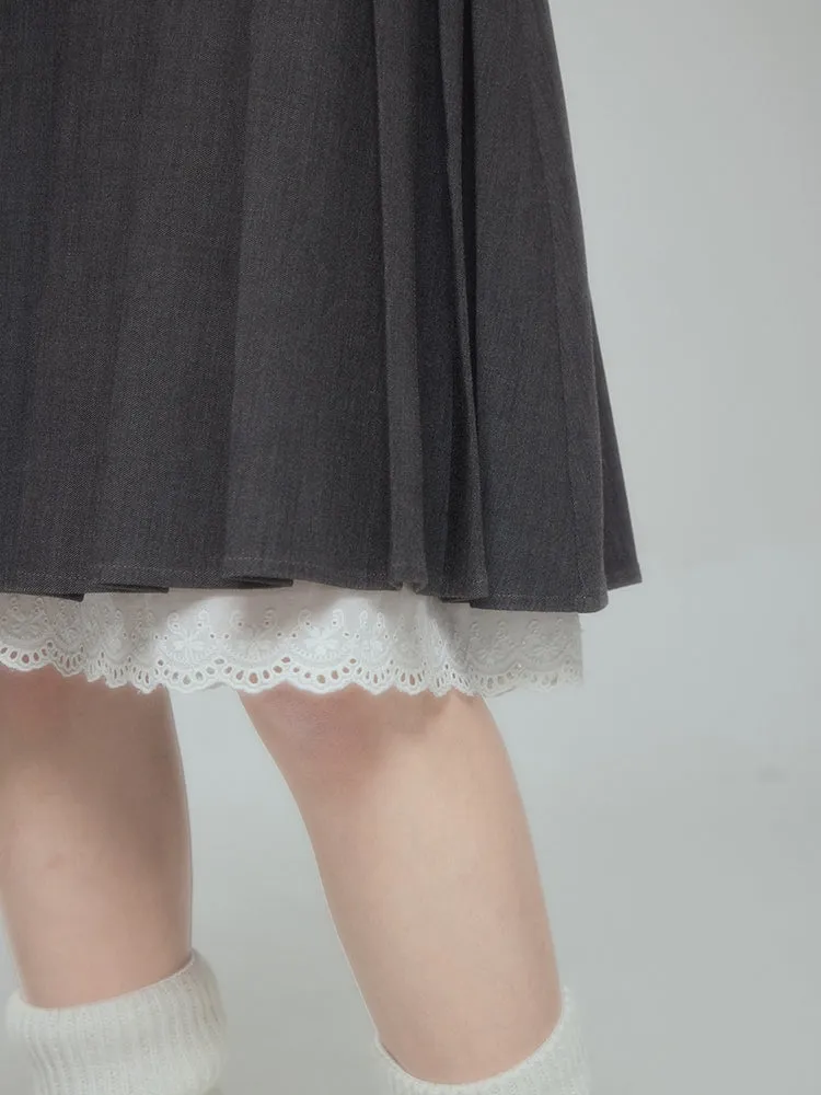 Lace Layered Flare Feminine Skirt