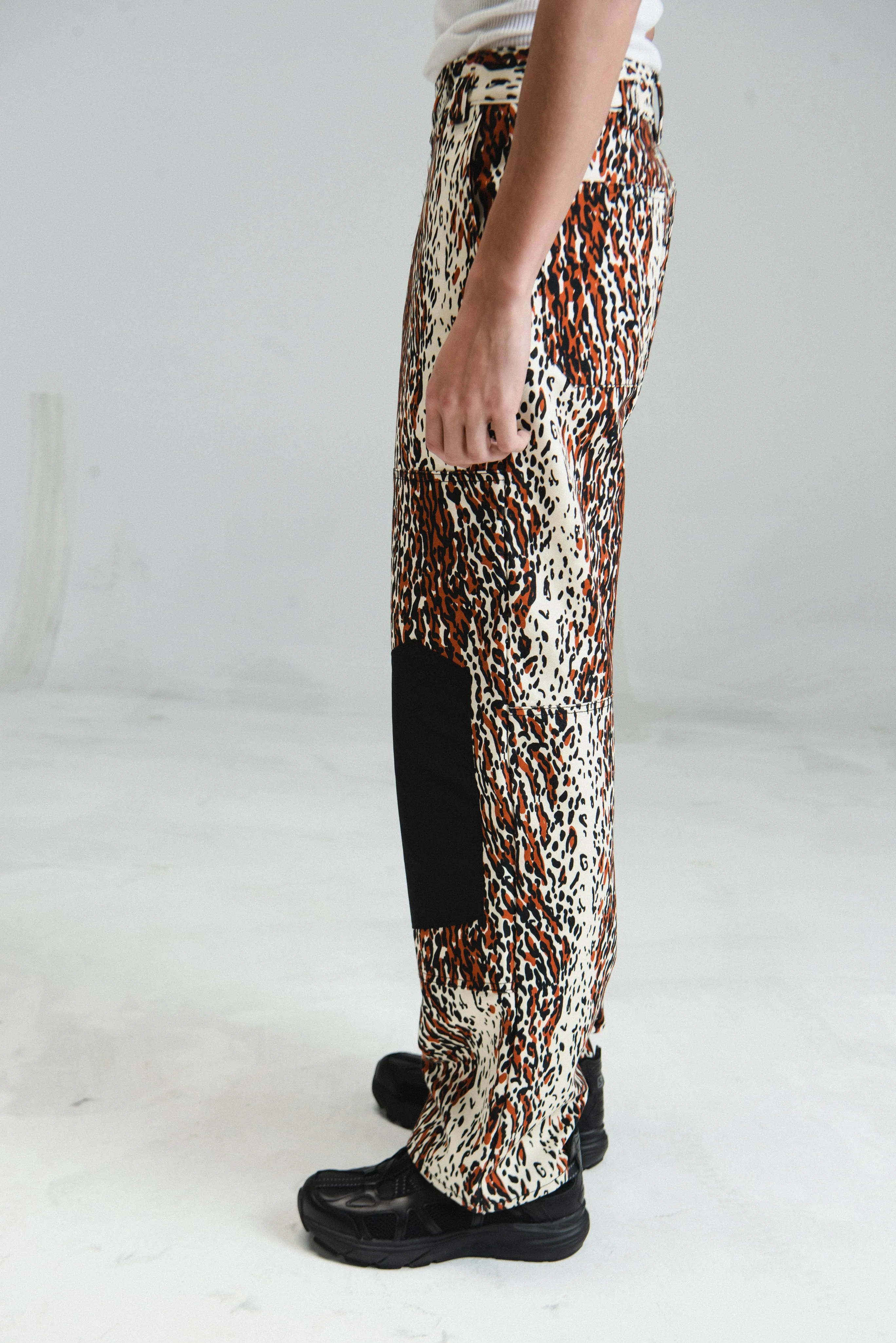 Leopard Print Canvas Action Pants