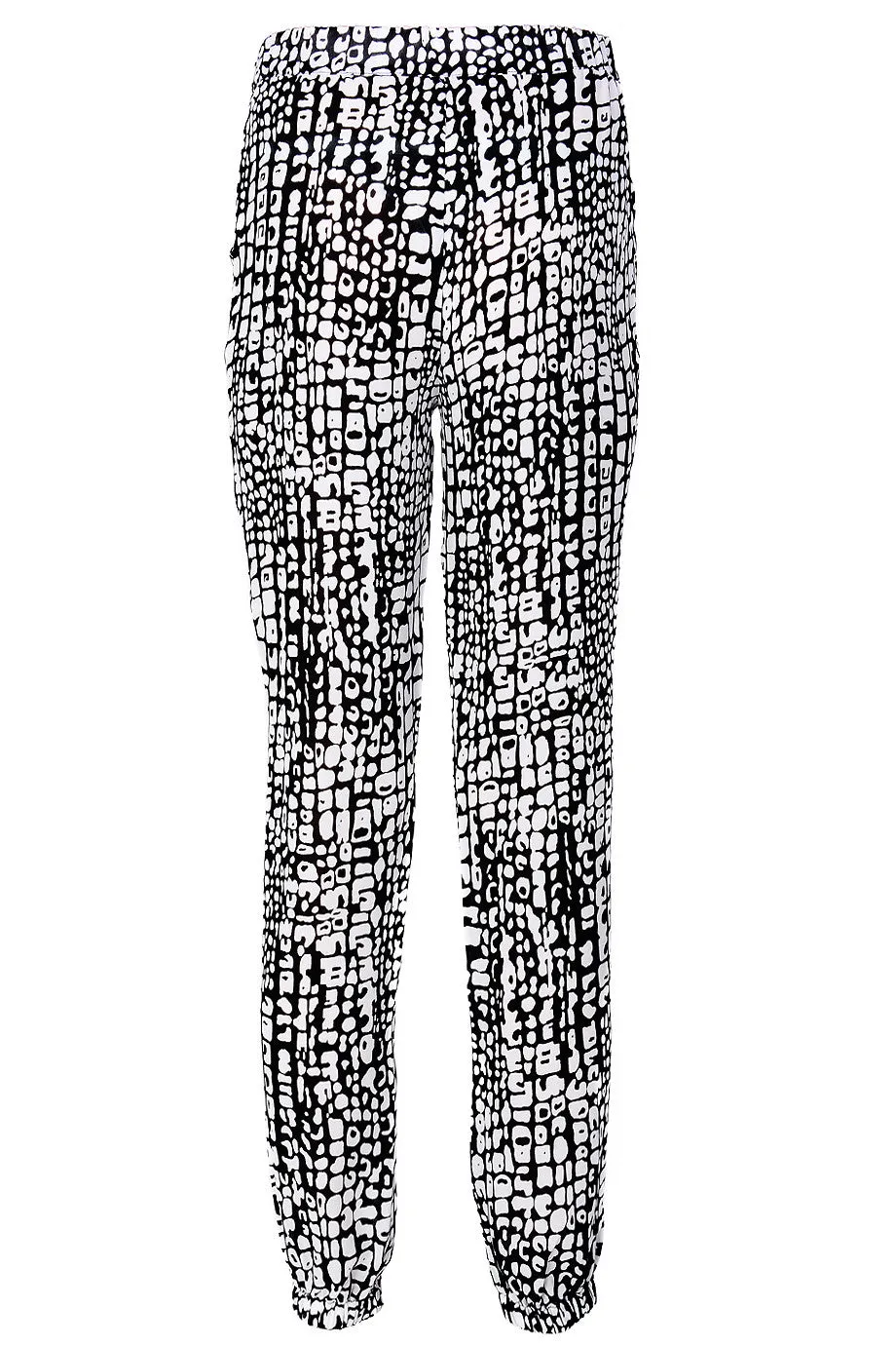 LONDON EWELINA Black White Printed Pants