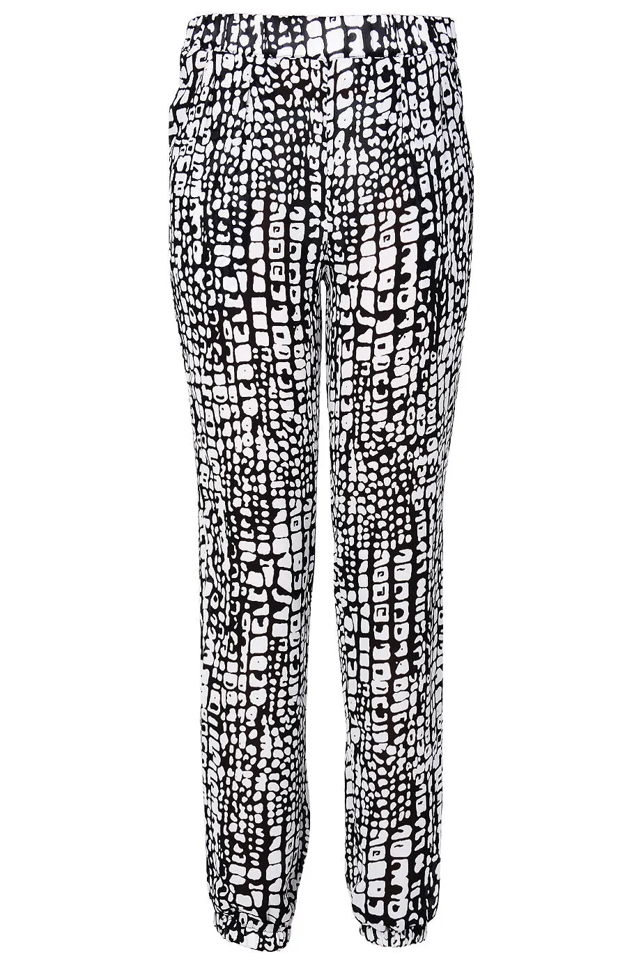 LONDON EWELINA Black White Printed Pants