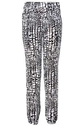 LONDON EWELINA Black White Printed Pants