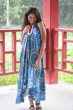 Mila Midi Dress- Blue Mandala