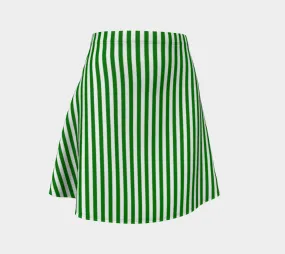 Mint Striped Flare Skirt