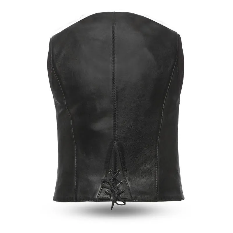 MKL - Warped Women's Motorcycle Western Style Leather Vest