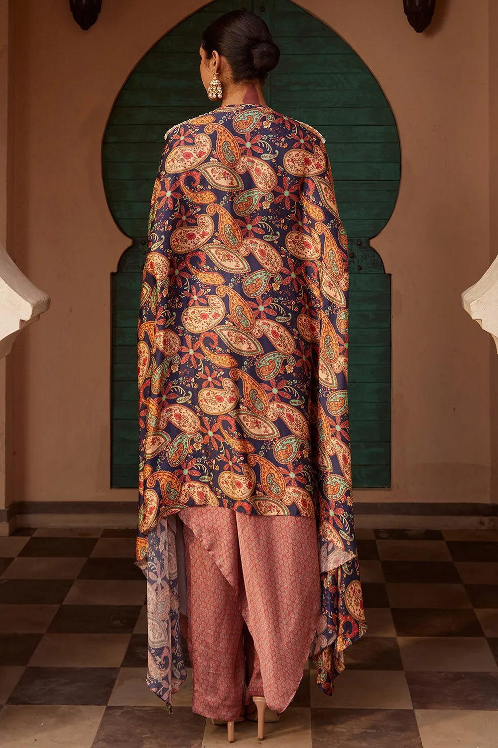 Multi-Colored Modal Printed Cape Set