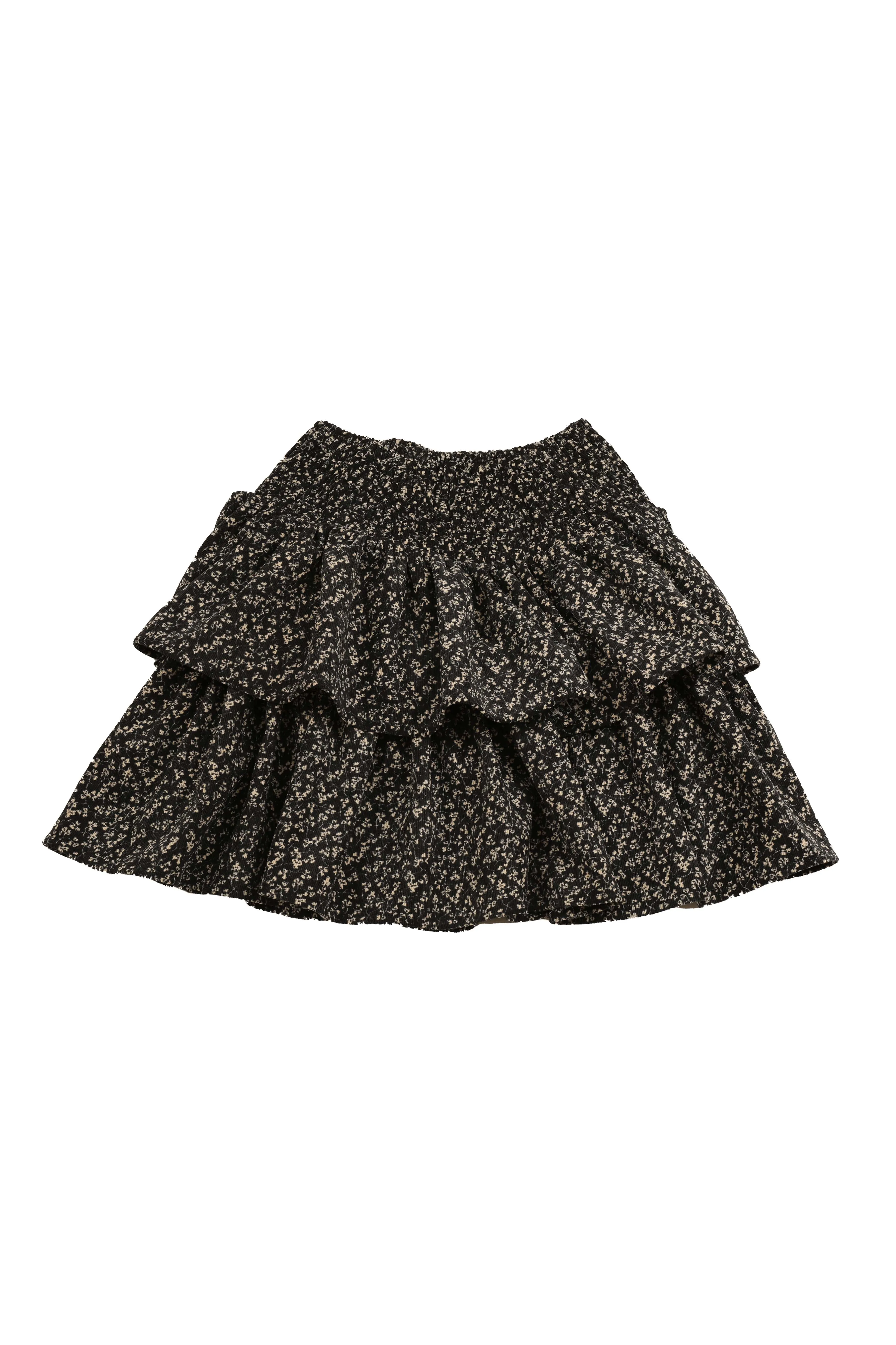 Noma Multi Floral Smocked Waist Cord Layered Skirt