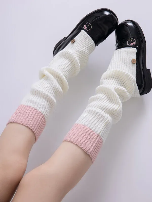 Pastel contrast color leg warmers