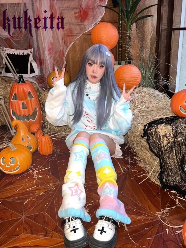 Pastel Stars Harajuku Leg Warmers