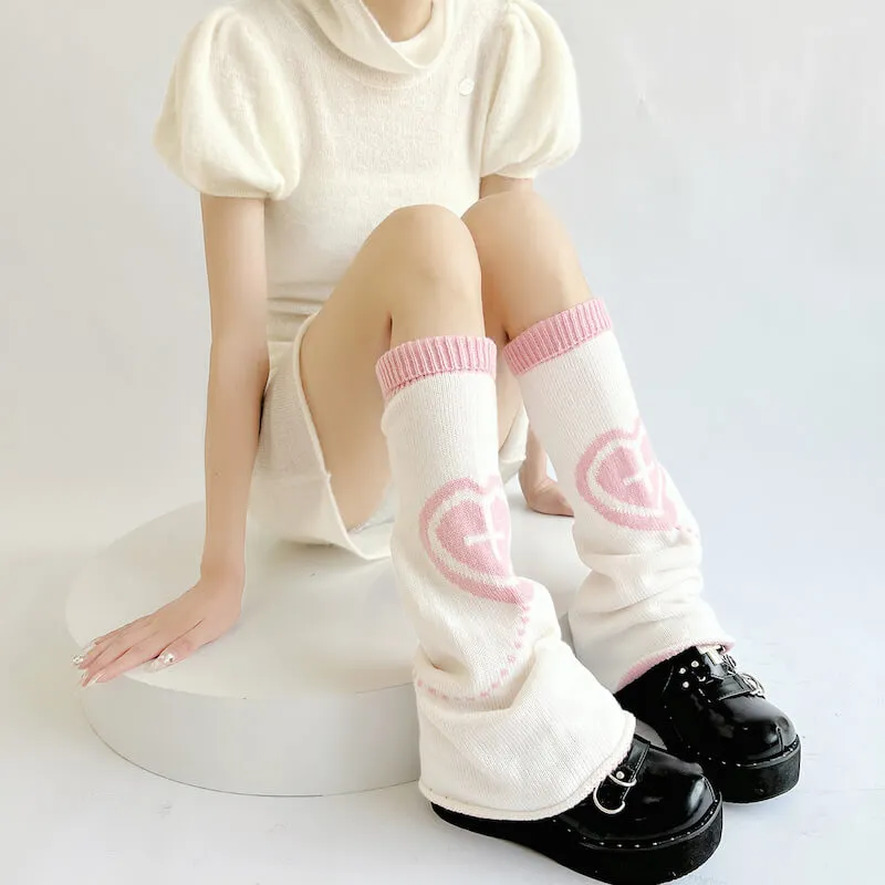 Pastel y2k hearts leg warmers