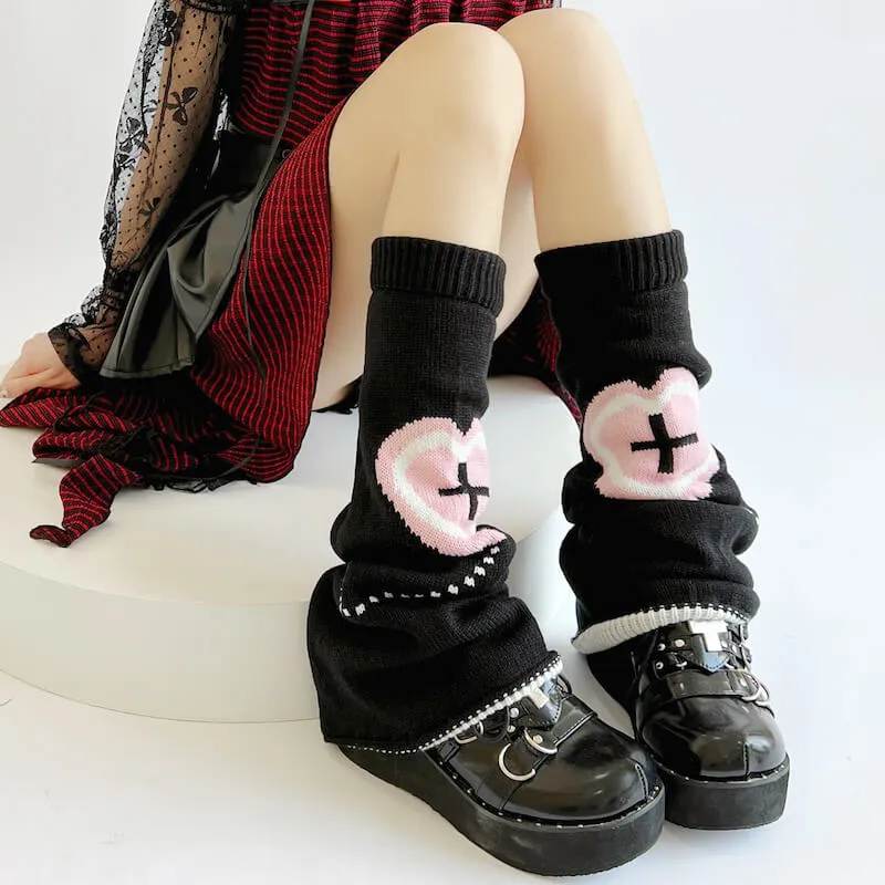 Pastel y2k hearts leg warmers