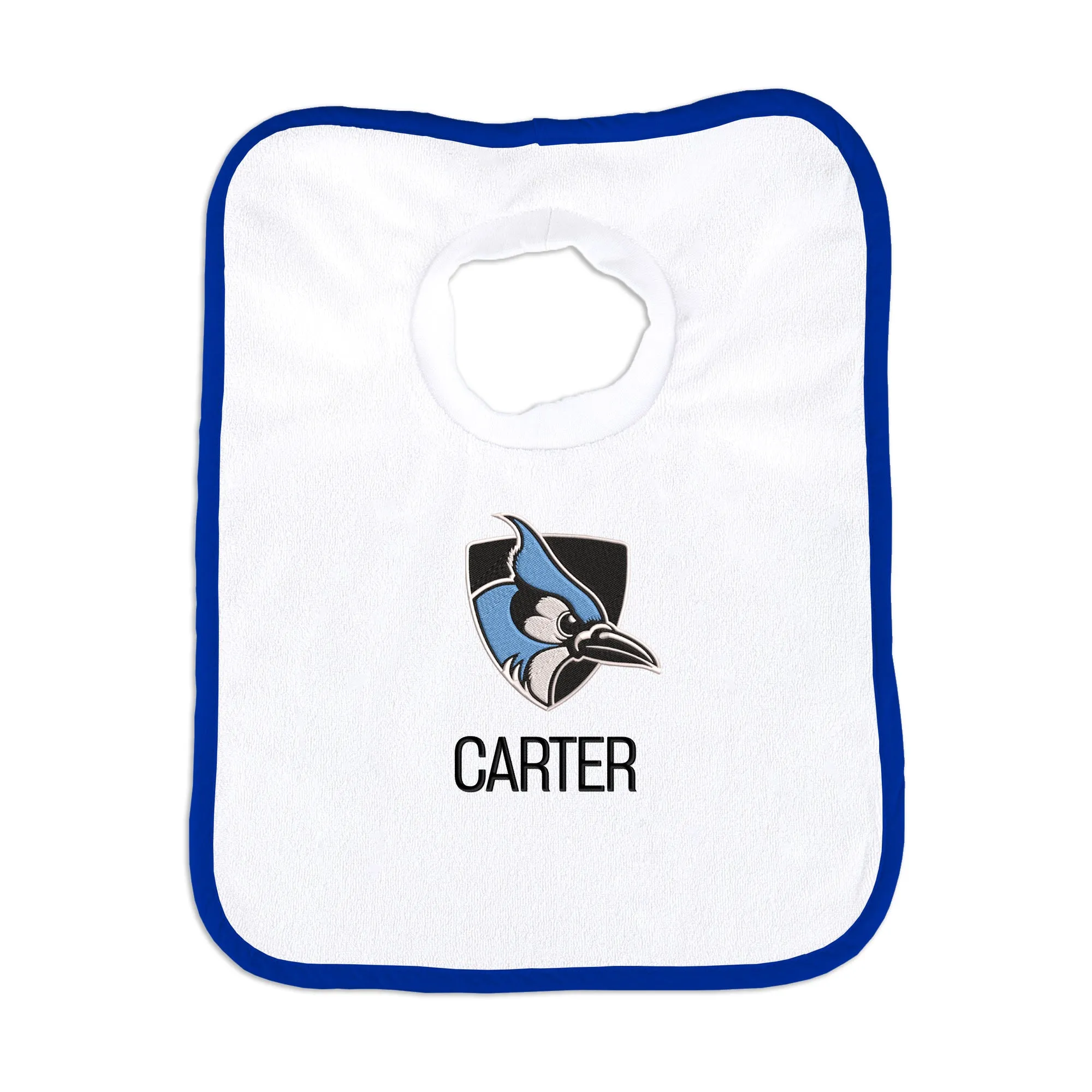 Personalized Johns Hopkins Blue Jays Bib