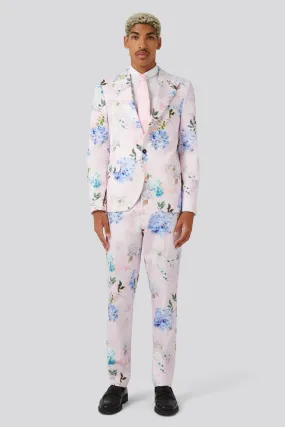 Pickhurst Slim Fit Pink Floral Cotton Suit