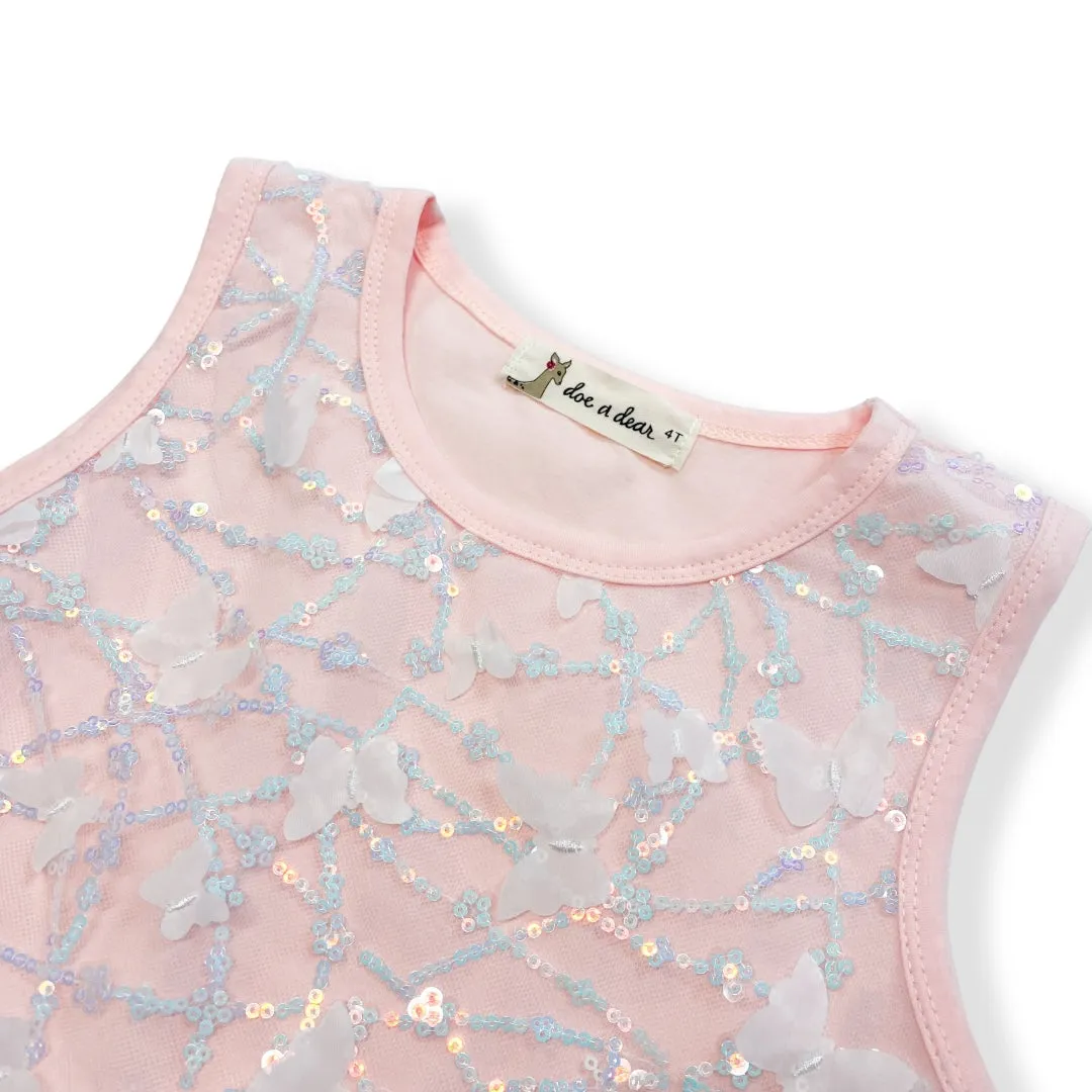 Pink 3D Butterfly Top