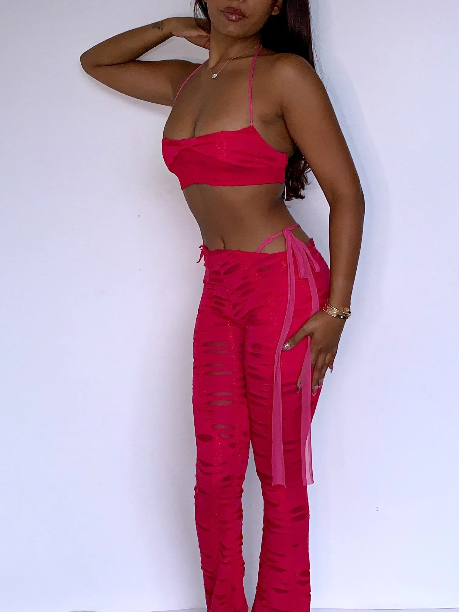 Pink Petrol Trousers (Handmade Collection)