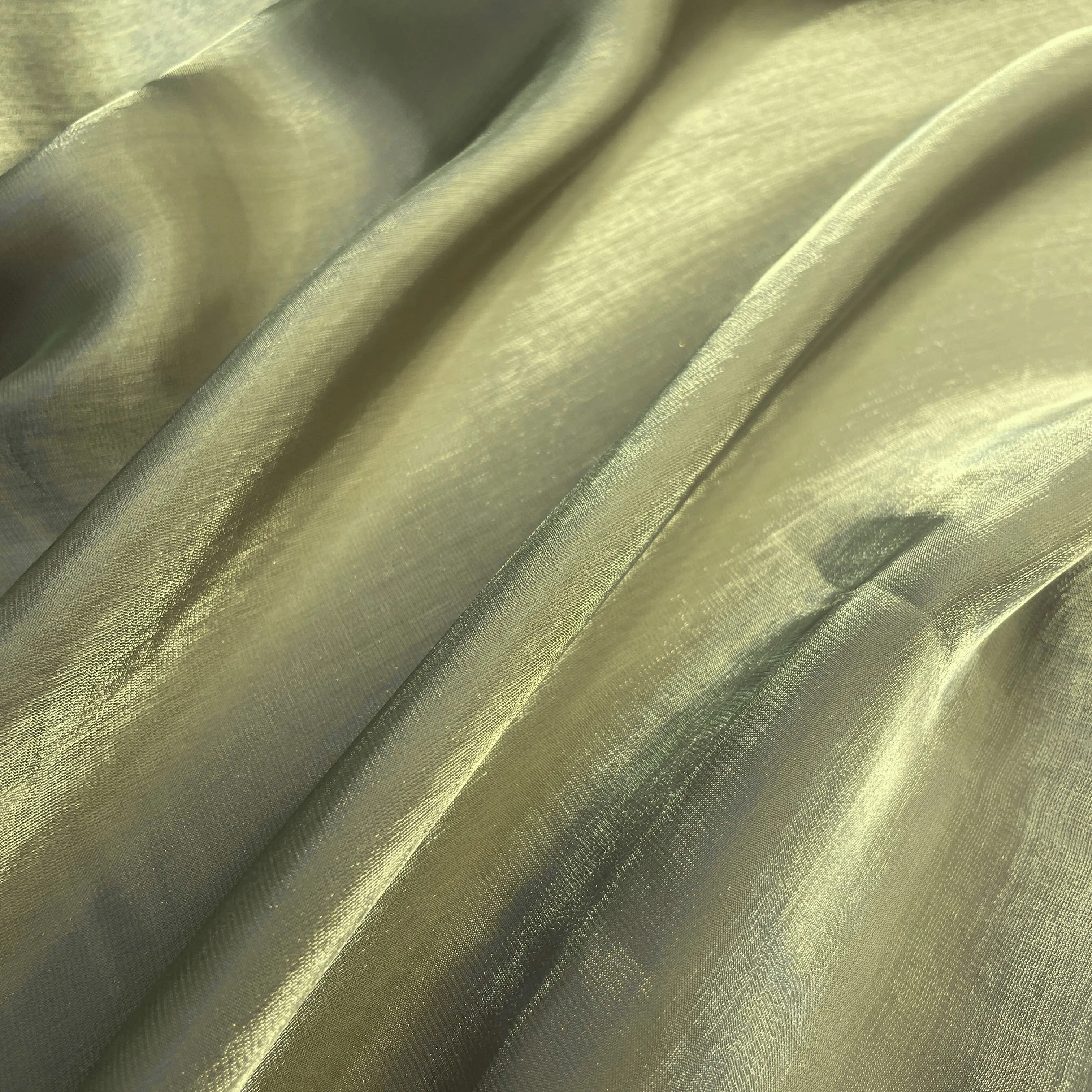 Premium Olive Green Solid Organza Satin Fabric