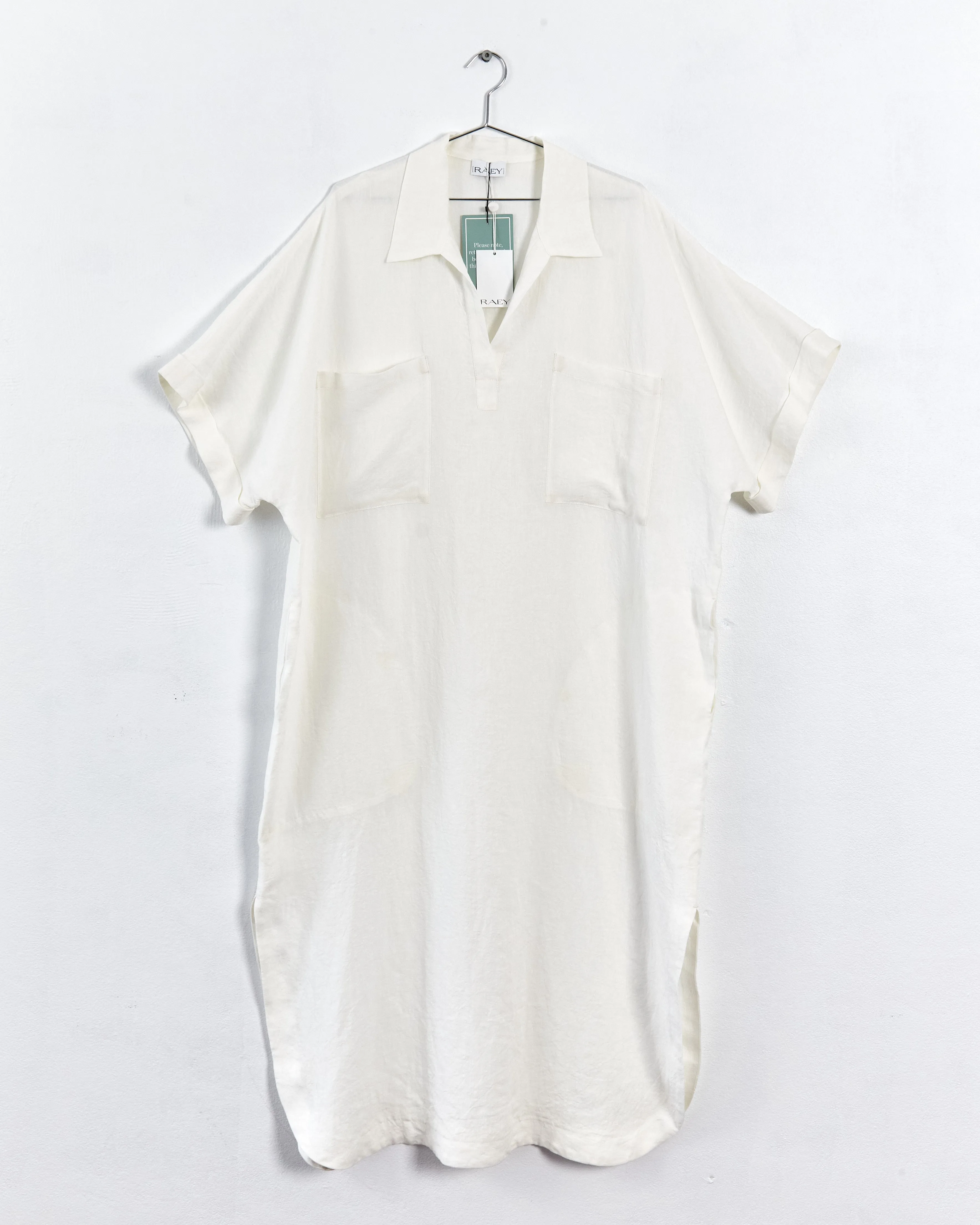 Raey oversized linen smock dress, ivory, 14