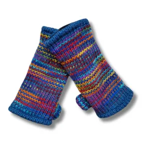 rainbow wool wrist warmers