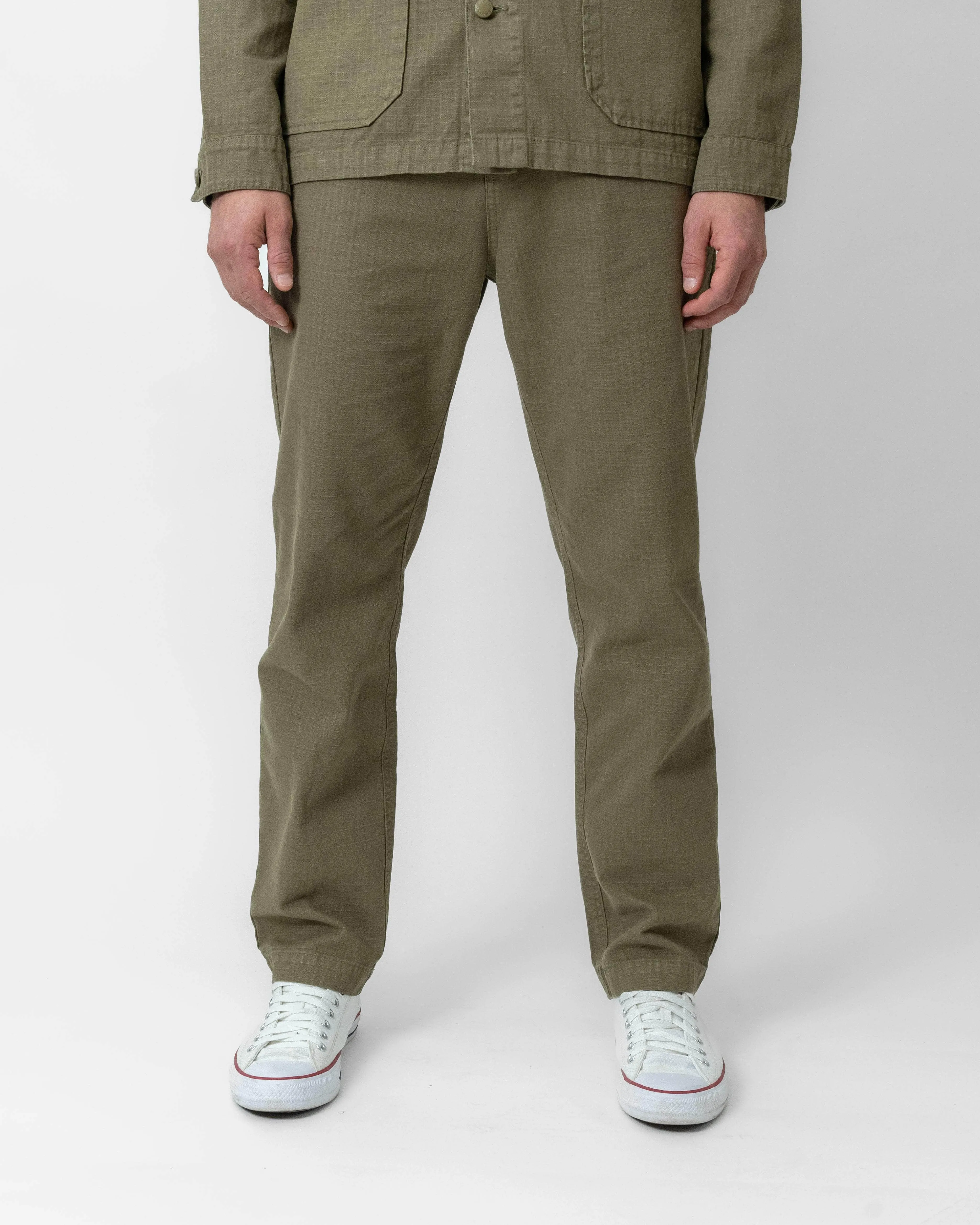 Relaxed-Fit Ripstop Trousers Olive