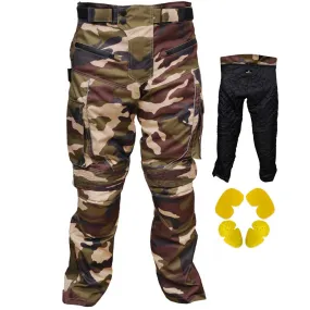 RIDERACT® Cordura Motorcycle Pant TARZAN Camouflage Green