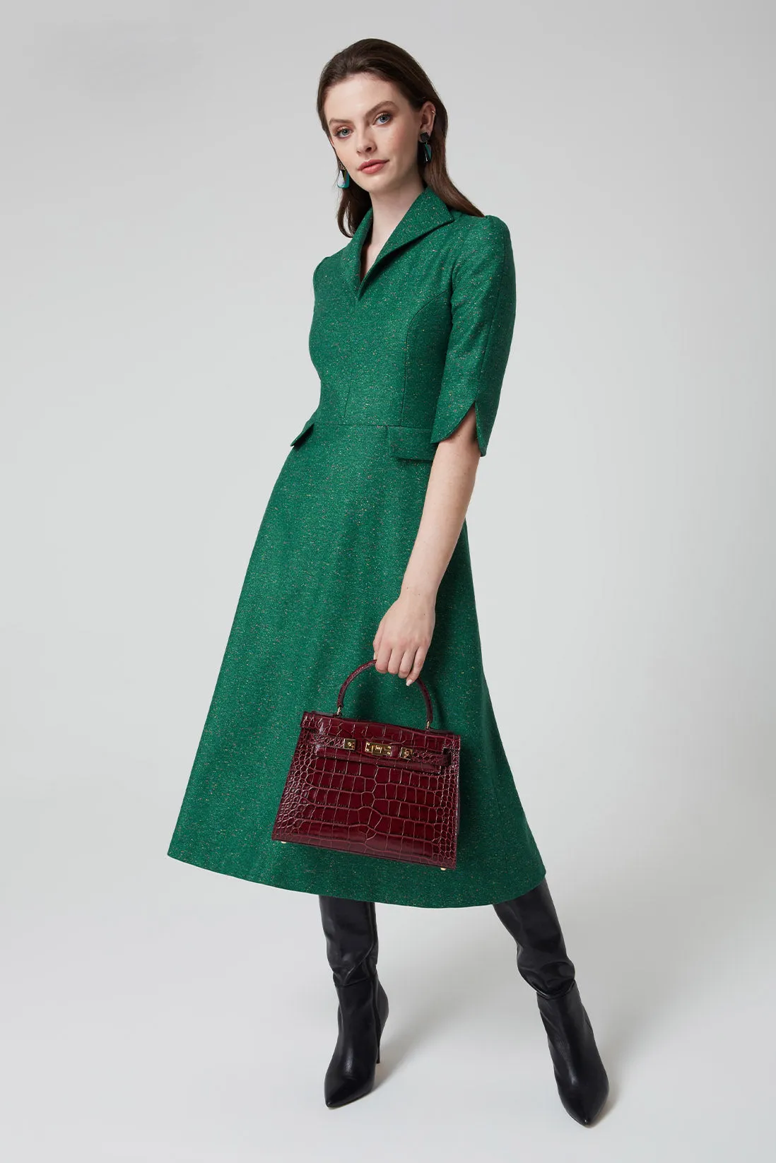 Shamrock Donegal Tweed Dress - Naomi