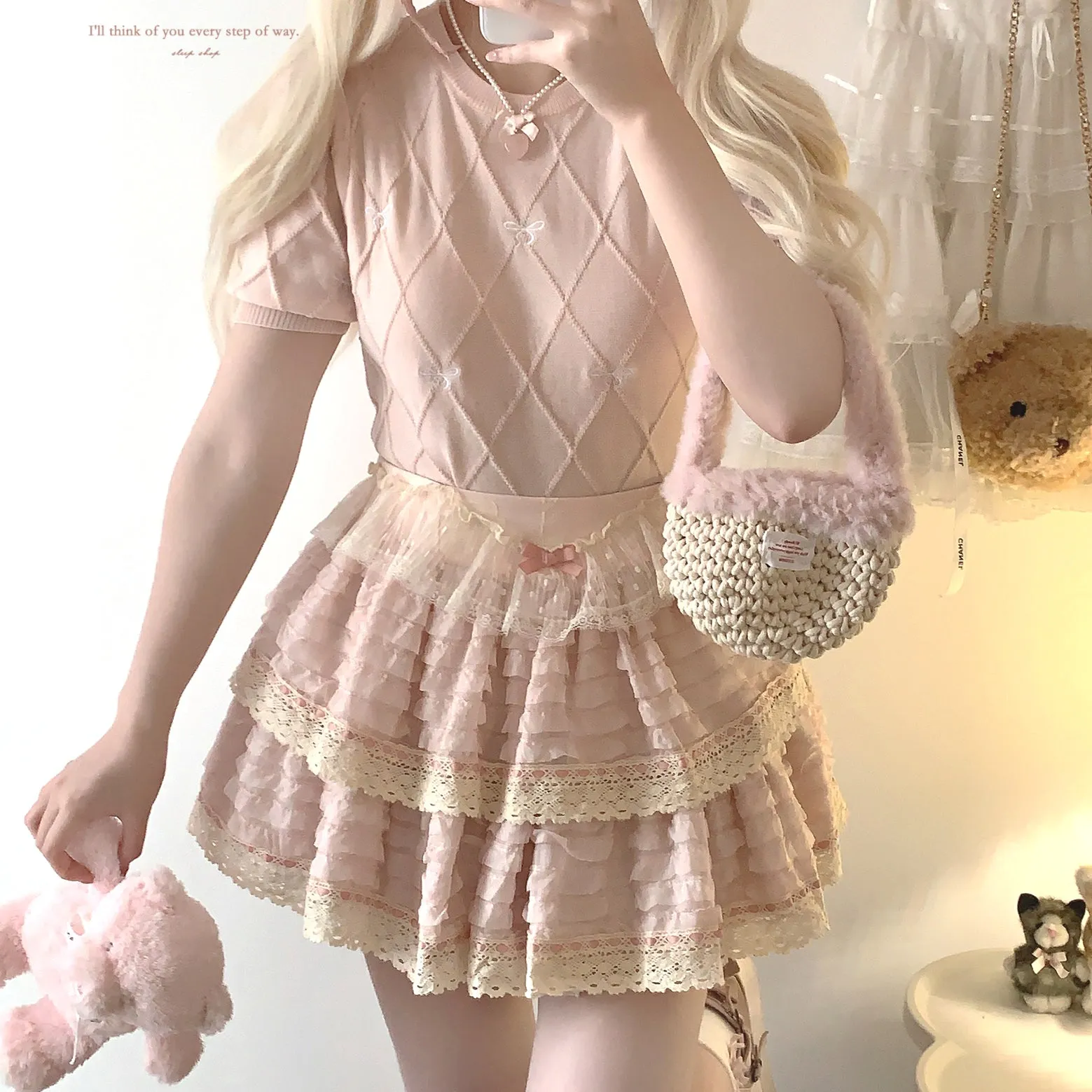 sleepingdoll Cake Layered Lace Retro High Waist Skirt