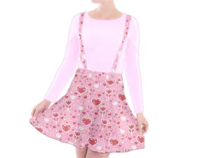 Sweet Feelings pink suspender skater skirt [made to order]