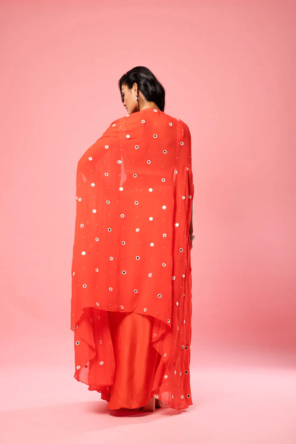 Tangerine Orange Dhoti Set