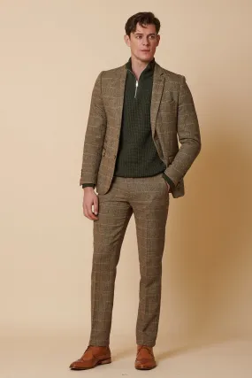 TED - Tan Tweed Check Two Piece Suit