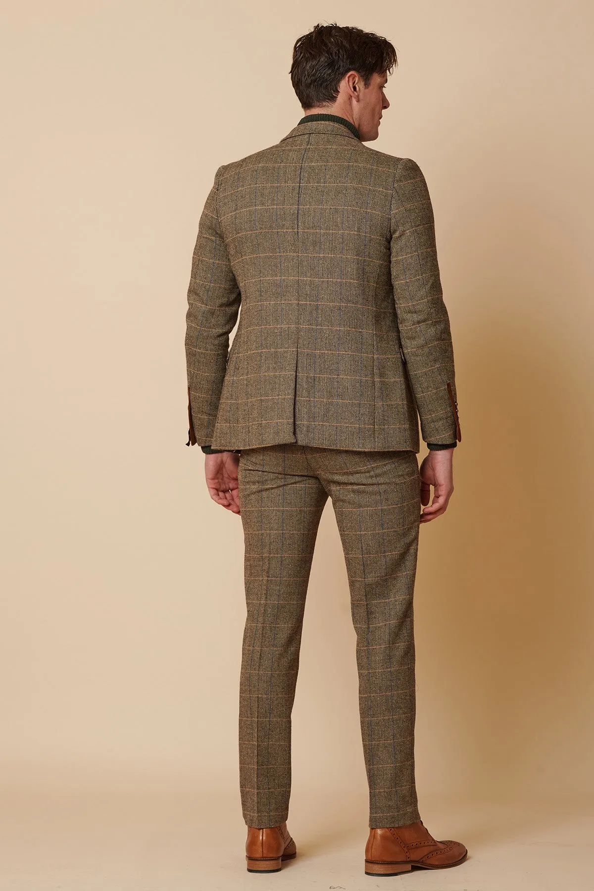 TED - Tan Tweed Check Two Piece Suit