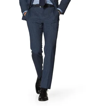 Turner Designed in Biella Slim Fit Navy Semi Plain Trousers