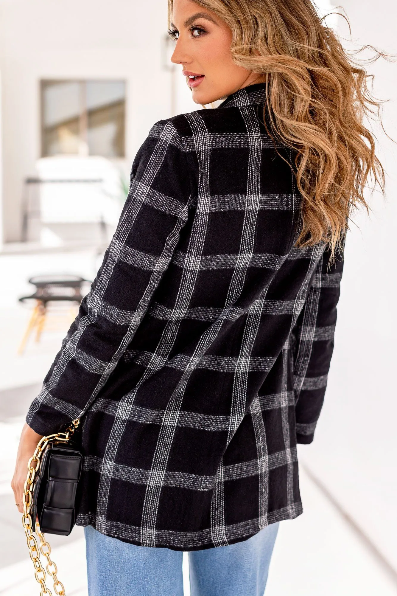 Vera Black Plaid Blazer