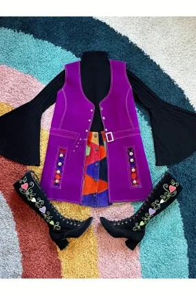 Vintage 60s Rare Studded Cutout Vest