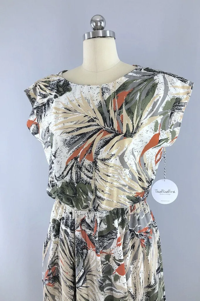 Vintage Tropical Print Dress