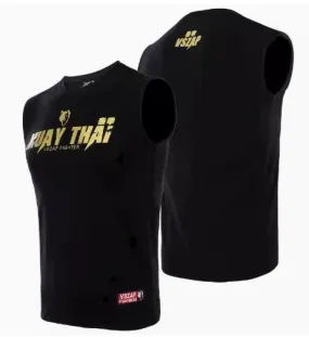 Vszap VTT018 Muay Thai Boxing Vest Tank Top S-4XL Black Gold