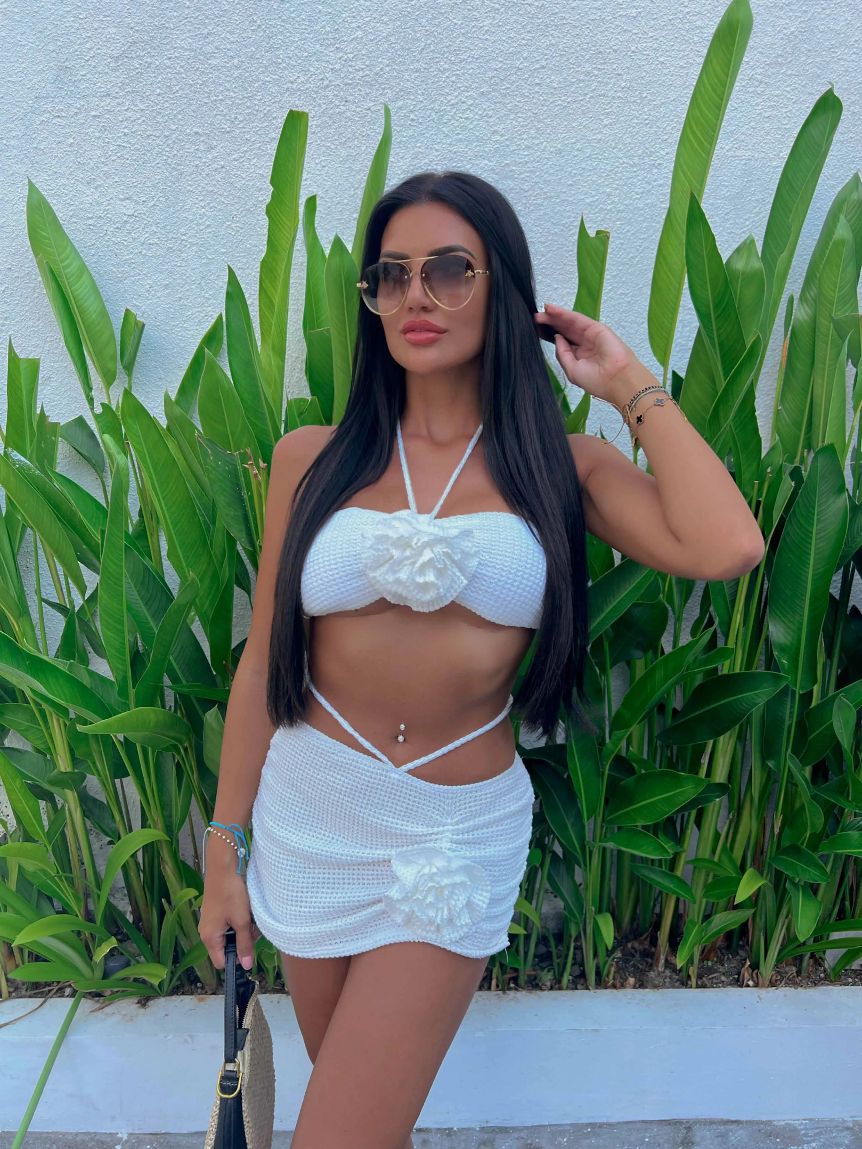 White Crochet 3 Piece set