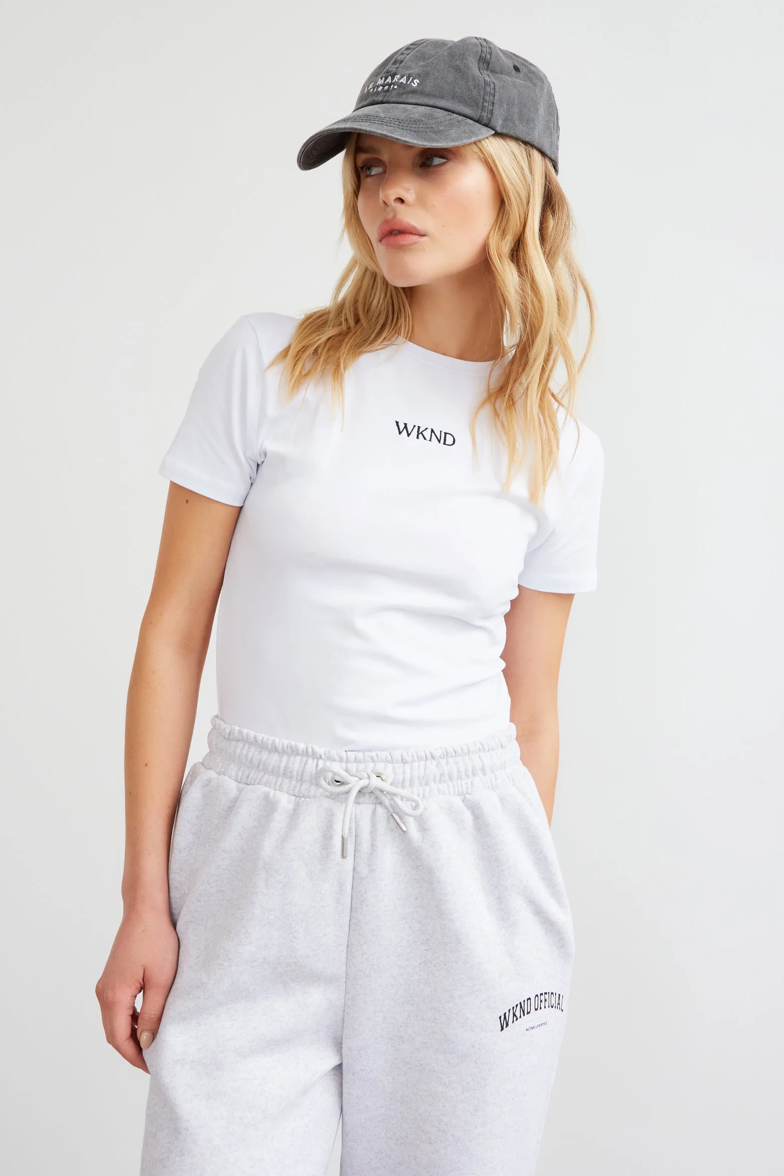 WKND EMBROIDERED COTTON FITTED T-SHIRT