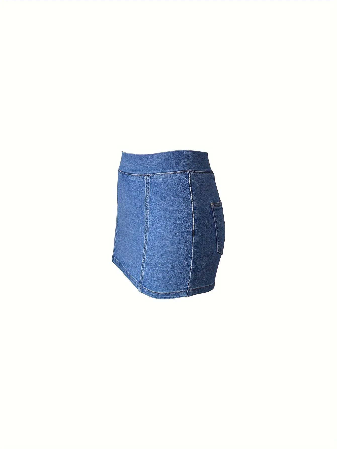 Women's Sexy Denim Skirt, Plain Washed Blue Mini Zipper Denim Skirt, Women's Denim Jeans & Clothing