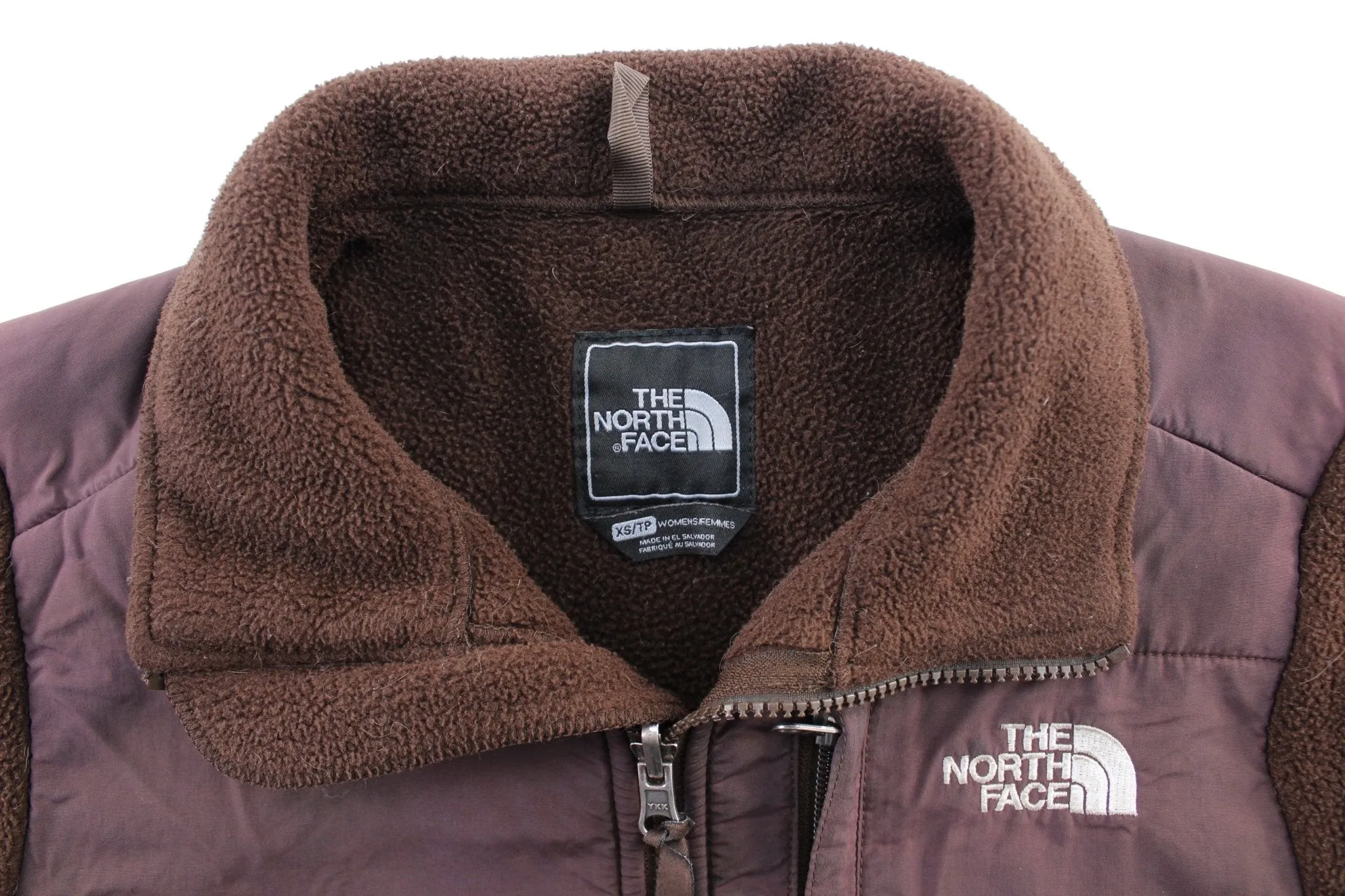 Women's The North Face Embroidered Logo Brown Fleece Zip Up Jacket