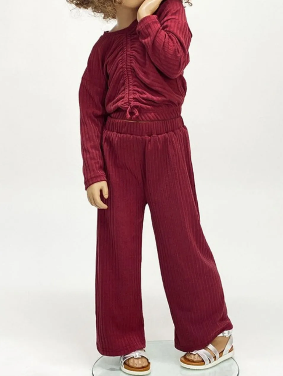 Zoey in the City 2 Piece Lounge Set in Burgundy